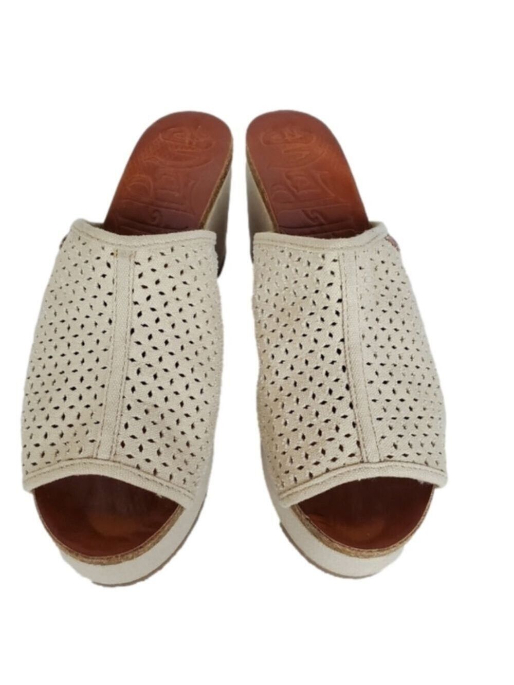 Mad Love Chunky sz 11 platform wedge canvas slide sandals